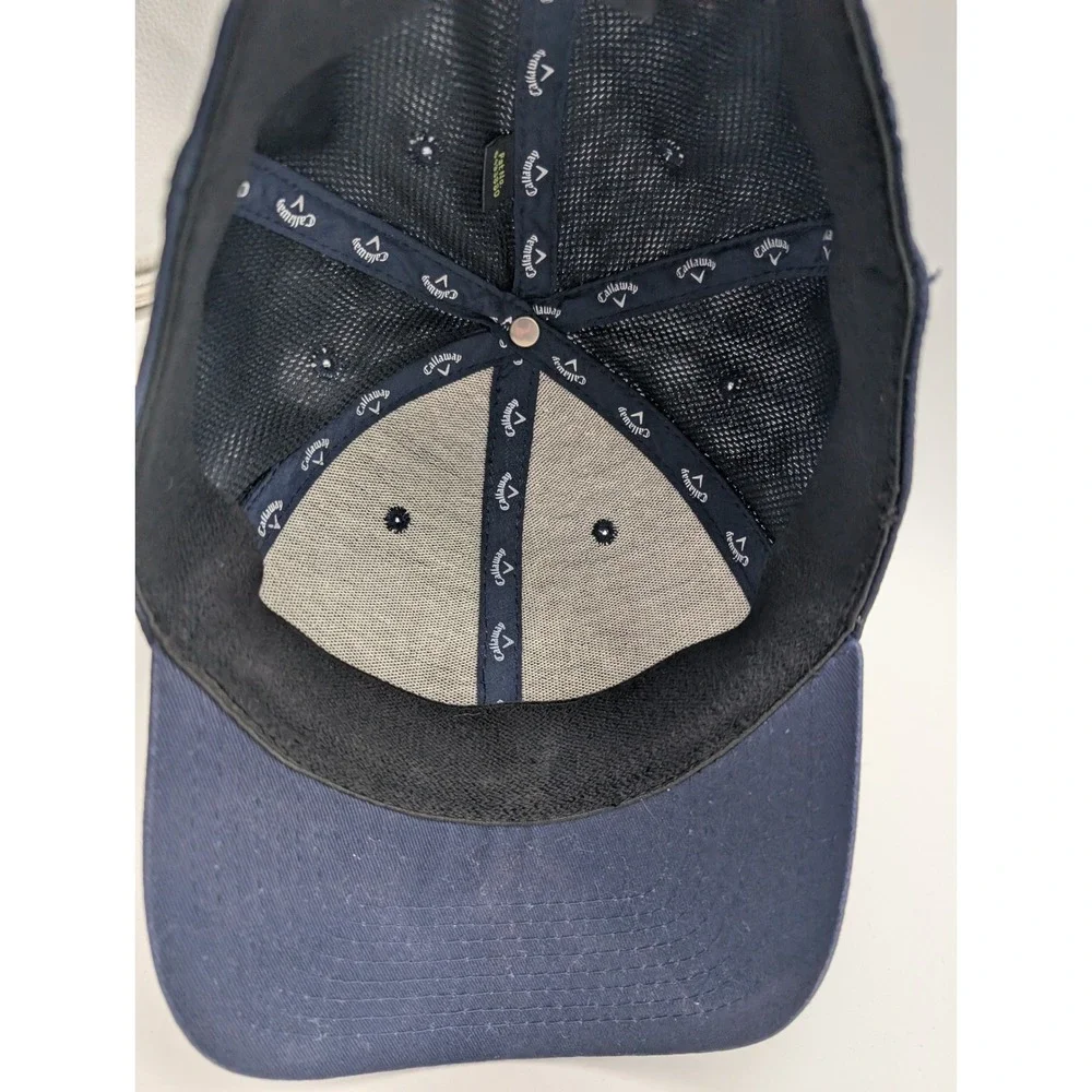 Callaway Golf Hat Navy Blue New Era Medium-Large Mesh Stretch Fit Cap